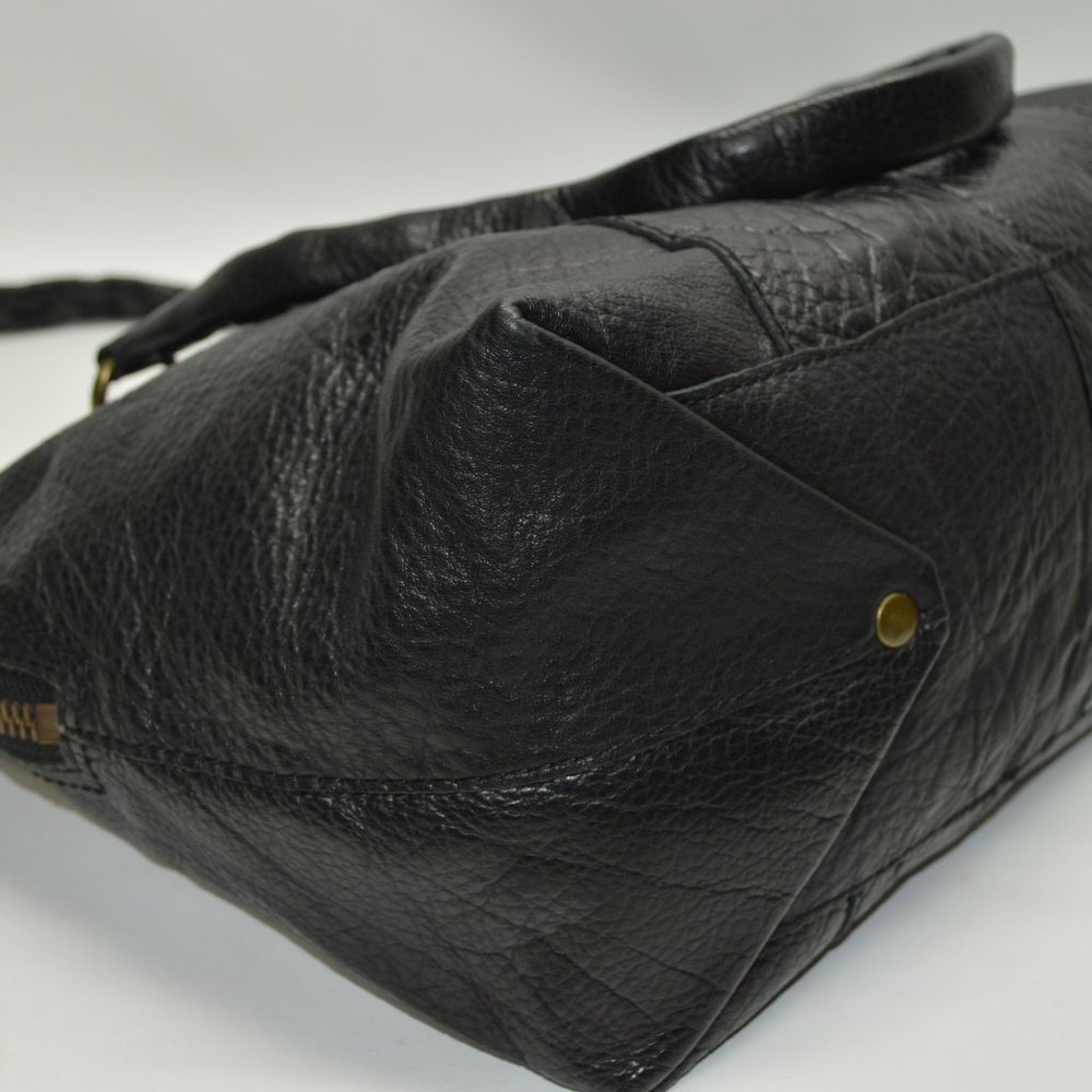 Linea Pelle Black Large Italian Leather Satchel - Picture 6 of 10
